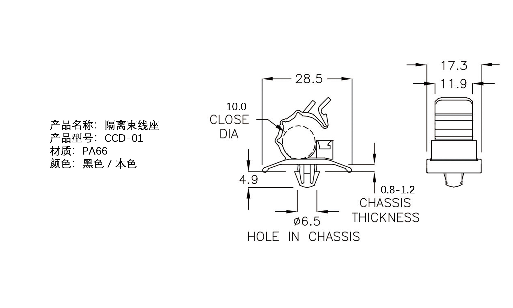 隔离束线座 CCD-01